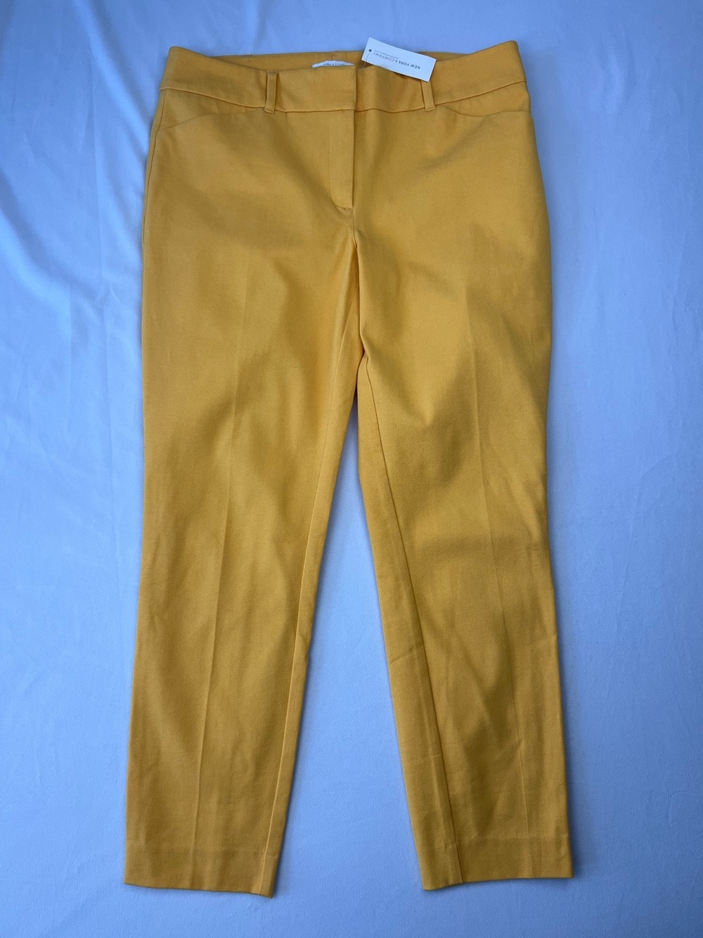 New York & Company Dress Pants Womens NWT Mustard Yellow Stretch Straight Leg 8